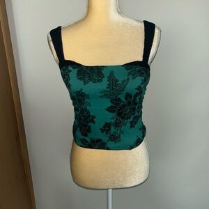 NWT Free People 2 Tone Printed Tank Top at Free People in Jewel Combo, Sz Small